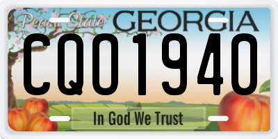 GA license plate CQO1940