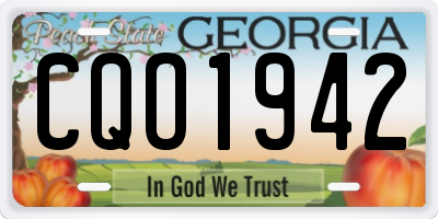 GA license plate CQO1942