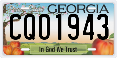 GA license plate CQO1943