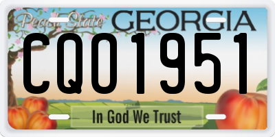 GA license plate CQO1951
