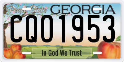 GA license plate CQO1953