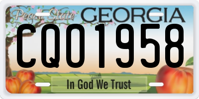GA license plate CQO1958
