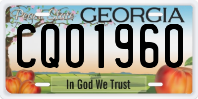 GA license plate CQO1960