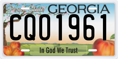 GA license plate CQO1961