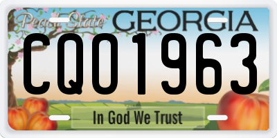 GA license plate CQO1963