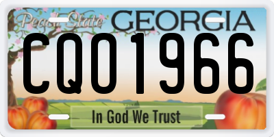 GA license plate CQO1966