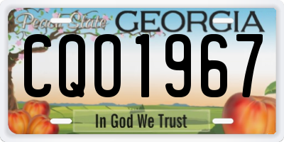 GA license plate CQO1967