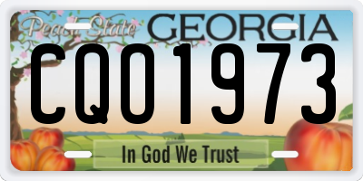 GA license plate CQO1973