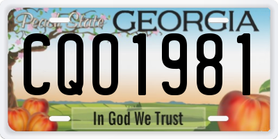 GA license plate CQO1981