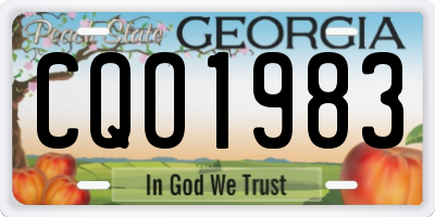GA license plate CQO1983