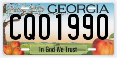 GA license plate CQO1990