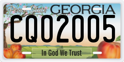 GA license plate CQO2005
