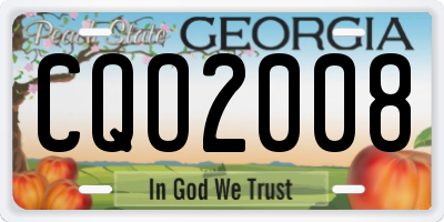GA license plate CQO2008