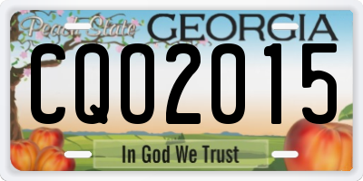 GA license plate CQO2015