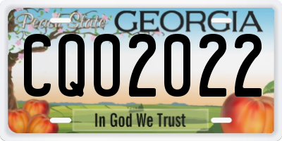 GA license plate CQO2022