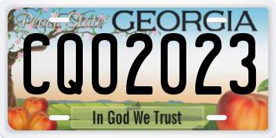 GA license plate CQO2023