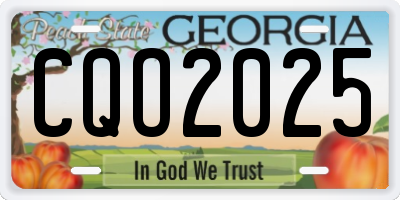 GA license plate CQO2025