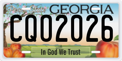 GA license plate CQO2026
