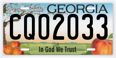 GA license plate CQO2033