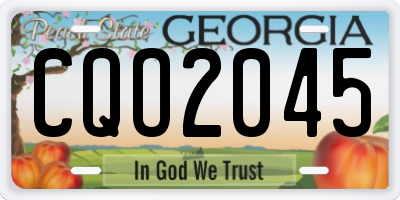 GA license plate CQO2045