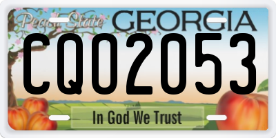 GA license plate CQO2053