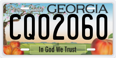 GA license plate CQO2060