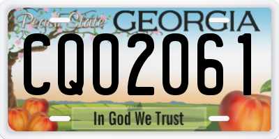 GA license plate CQO2061