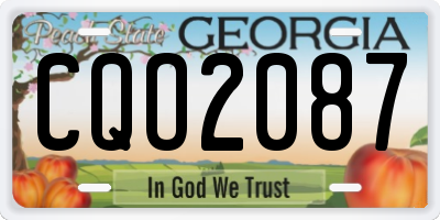GA license plate CQO2087