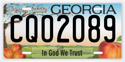 GA license plate CQO2089