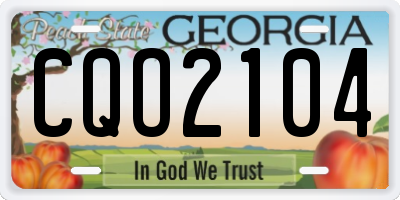 GA license plate CQO2104