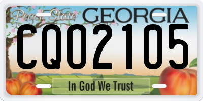 GA license plate CQO2105
