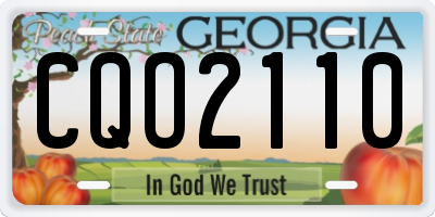 GA license plate CQO2110