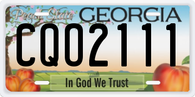 GA license plate CQO2111