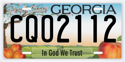 GA license plate CQO2112