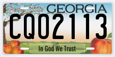 GA license plate CQO2113