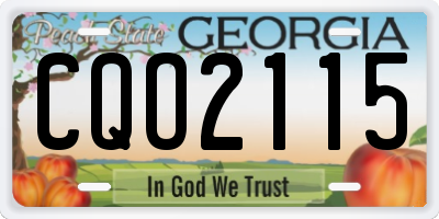 GA license plate CQO2115