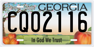GA license plate CQO2116