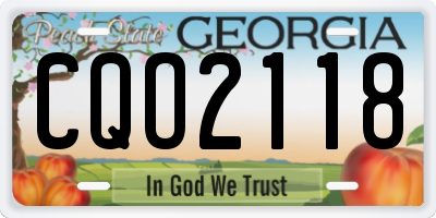 GA license plate CQO2118
