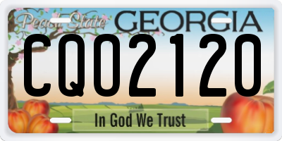 GA license plate CQO2120