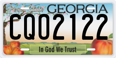 GA license plate CQO2122
