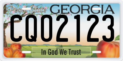 GA license plate CQO2123