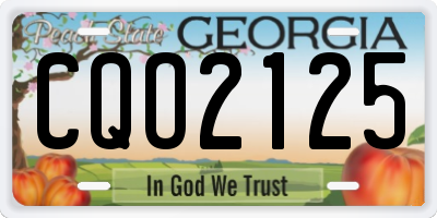 GA license plate CQO2125