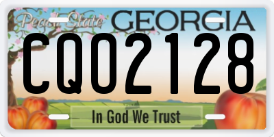 GA license plate CQO2128