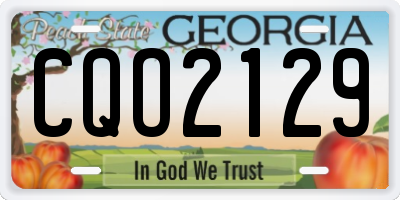 GA license plate CQO2129