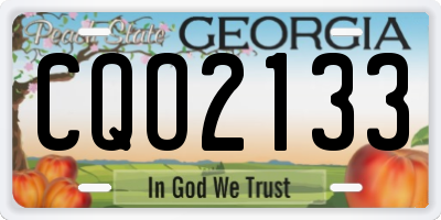 GA license plate CQO2133