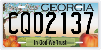 GA license plate CQO2137