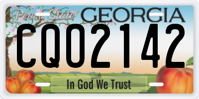 GA license plate CQO2142