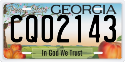 GA license plate CQO2143