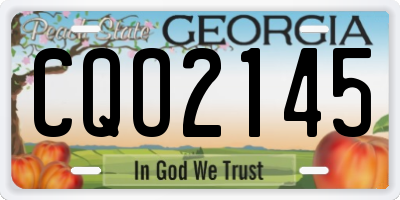 GA license plate CQO2145
