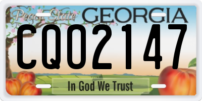GA license plate CQO2147